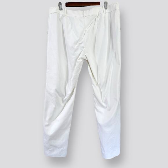 ST. JOHN Jennifer White Pants Trousers Straight Leg Front Seam Womens Size 14 - Picture 9 of 12